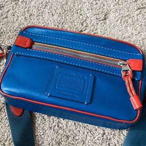 Coach blue leather crossbody